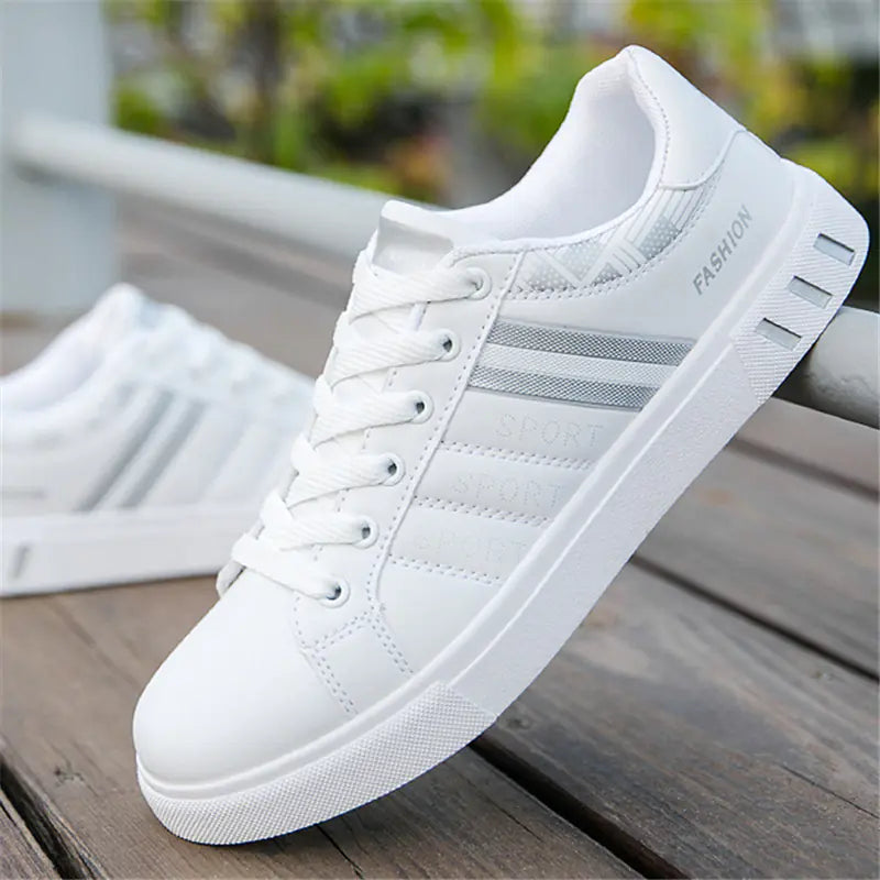 Men's Casual Trendy Breathable White Sneakers