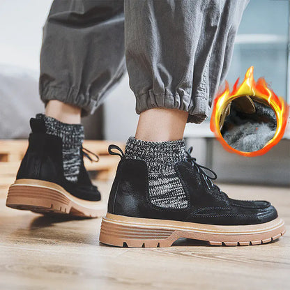 Men's High-Top Leather Martin Military Boots