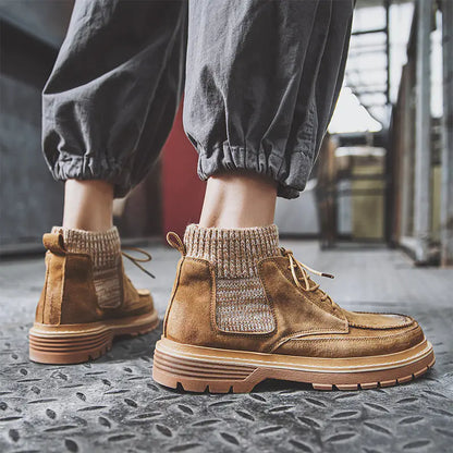 Men's High-Top Leather Martin Military Boots