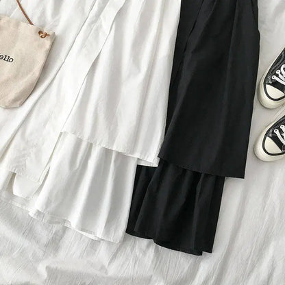 חצאית A-גזרה גבוהה בצבע אחיד, חצאית מידי רב-תכליתית