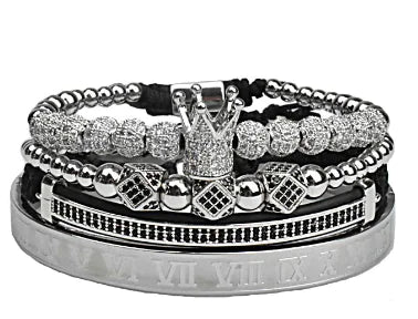 Crown Triangle Bracelet, Crown Bracelet, Leather Strap Bracelet