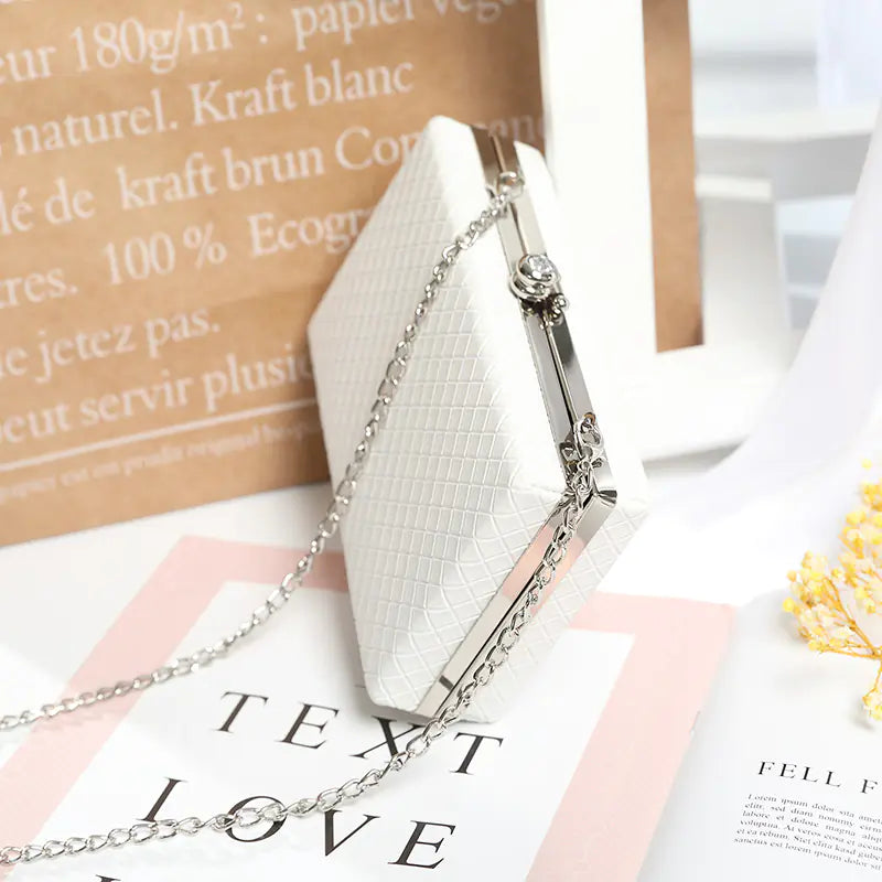 Evening Box Clutch Purse with Chain for Women