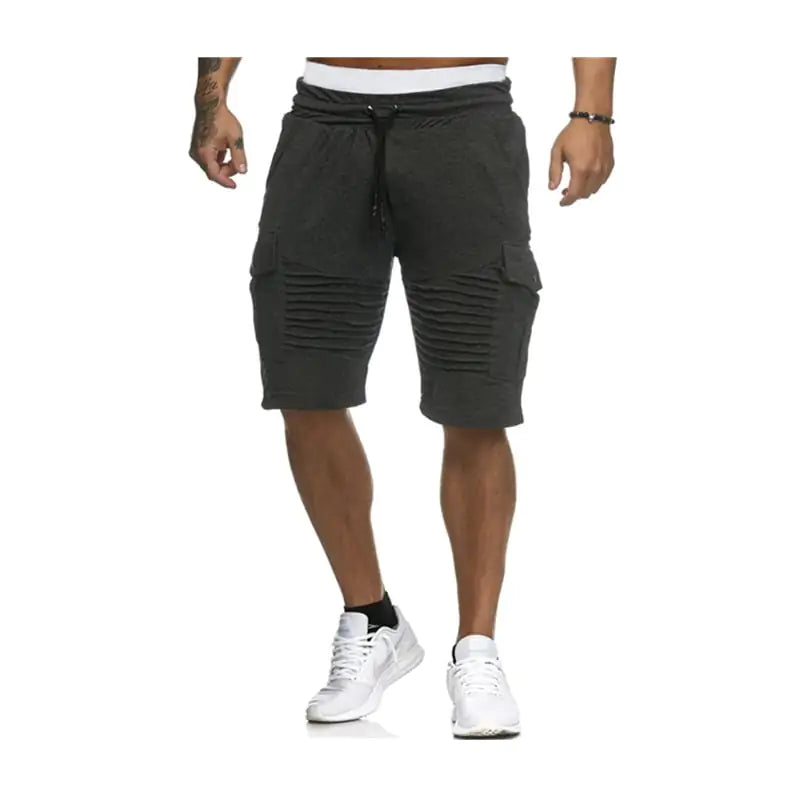 Men's Pleated Lace-Up Shorts