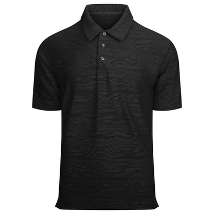Esabel.C Mens Knit Polo Shirts Short Sleeve Collared Casual Shirt Polo Shirts for MenBlackL