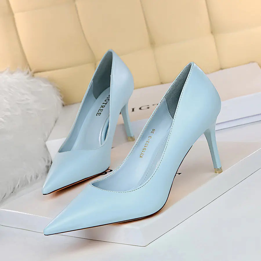 9511-17 Korean Style Slim High Heel Women's Shoes