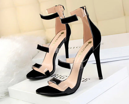 Strap Sandals, Slimming High Heels with Thin Heels