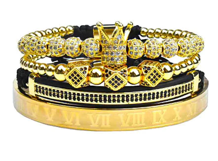 Crown Triangle Bracelet, Crown Bracelet, Leather Strap Bracelet