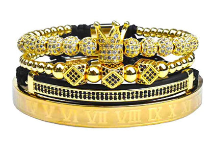 Crown Triangle Bracelet, Crown Bracelet, Leather Strap Bracelet