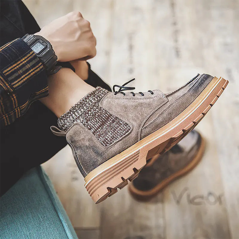 Men's High-Top Leather Martin Military Boots