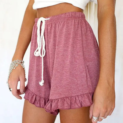 Ruffled Drawstring Shorts
