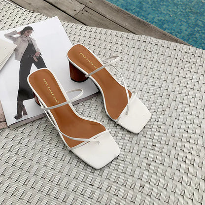 Classic Square-Toe Chunky Heeled Sandals (Summer 2020)