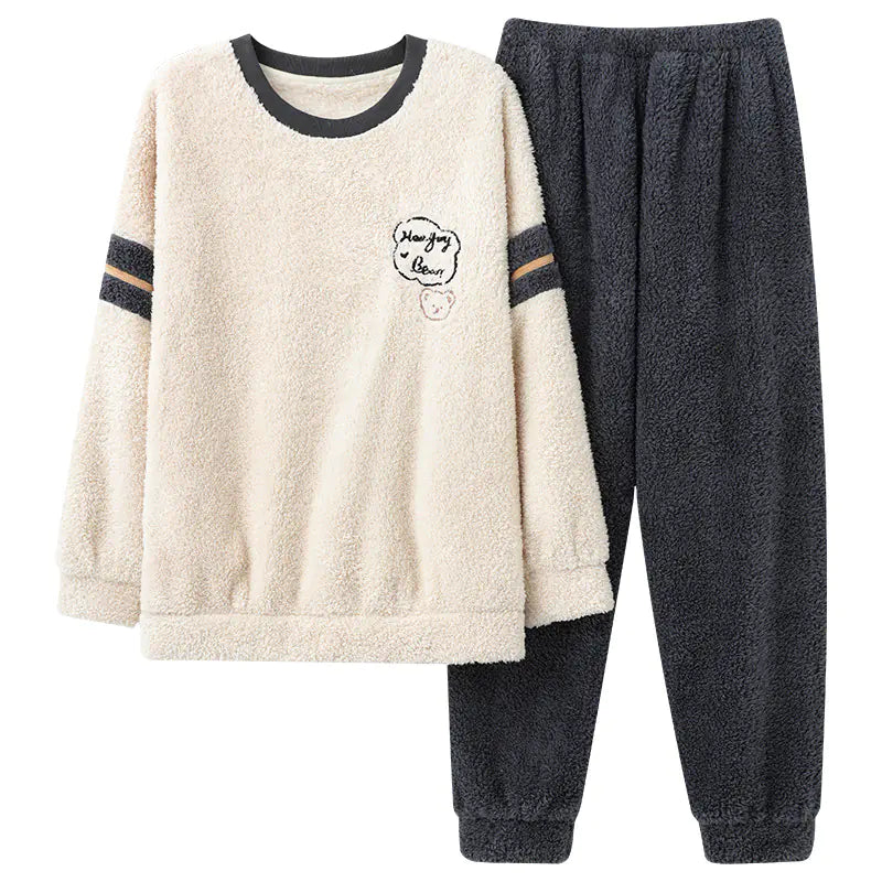 Men's Coral Velvet Thermal Pullover Pajamas