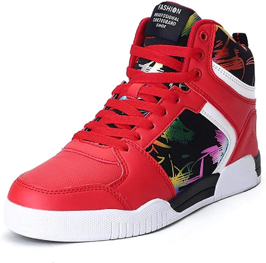 MG ZERVIX Unisex Fashion Sneakers High Top Skate Shoes Stylish Casual Hip Hop Shoes (Red Adult Men Numeric_6 Numeric us_Footwear_Size_System Medium)