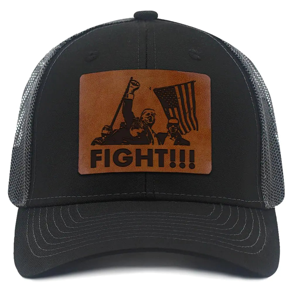 Trump Fight Leather Patch Hat Take America Back Hat Donald Trump Hat Adjustable Baseball Cap Trucker Hats Unisex Hats for Women Men