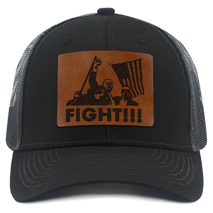 Trump Fight Leather Patch Hat Take America Back Hat Donald Trump Hat Adjustable Baseball Cap Trucker Hats Unisex Hats for Women Men