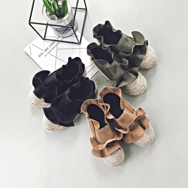 Suede Flat Shoes for Women (Slip-On Style)