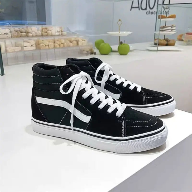 2025 Men's High-Top Black Canvas Sneakers (Couple's Shoes)