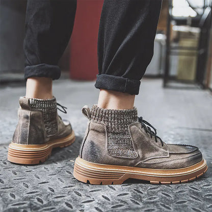 Men's High-Top Leather Martin Military Boots