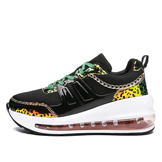 Reflective Leopard Print Casual Sports Sneakers