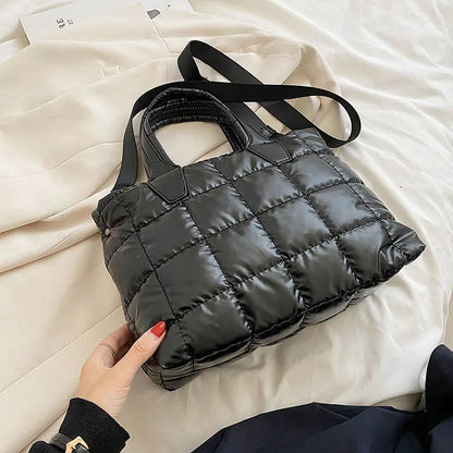 Fashionable Plaid Stitching Shoulder Bag
