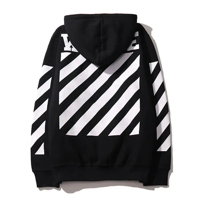 Off-White Fleece Hoodie with Striped Print for Fall/Winter