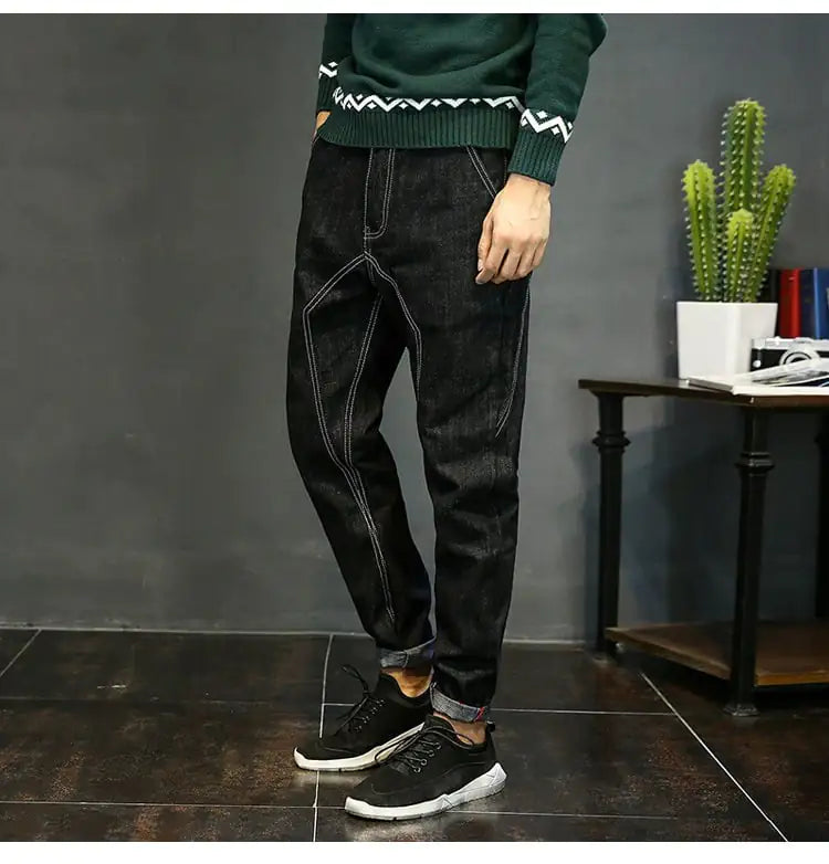 Men's Loose Solid Color Harem Skate Pants