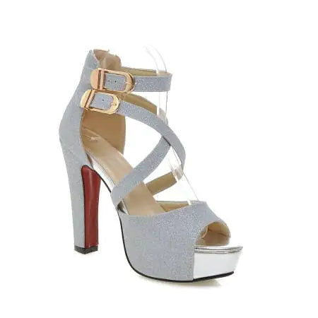 סנדלי עקבים גבוהים פלטפורמה עמידים למים לנשים בקיץ