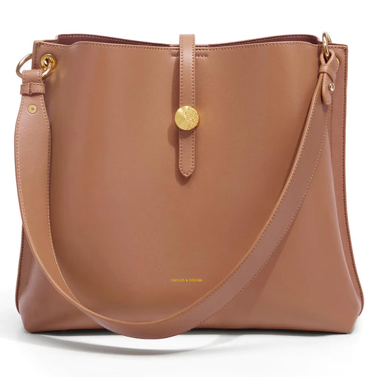 Cnoles Women Genuine Leather Designer Tote Bags Purses And Handbags For Women Fashion Ladies Top Handle Shoulder Satchel Bag Brown