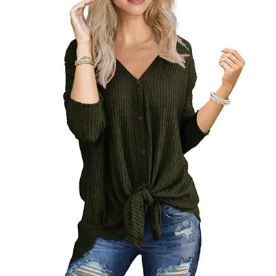 Irregular Long Sleeve Cardigan T-Shirt Blouse