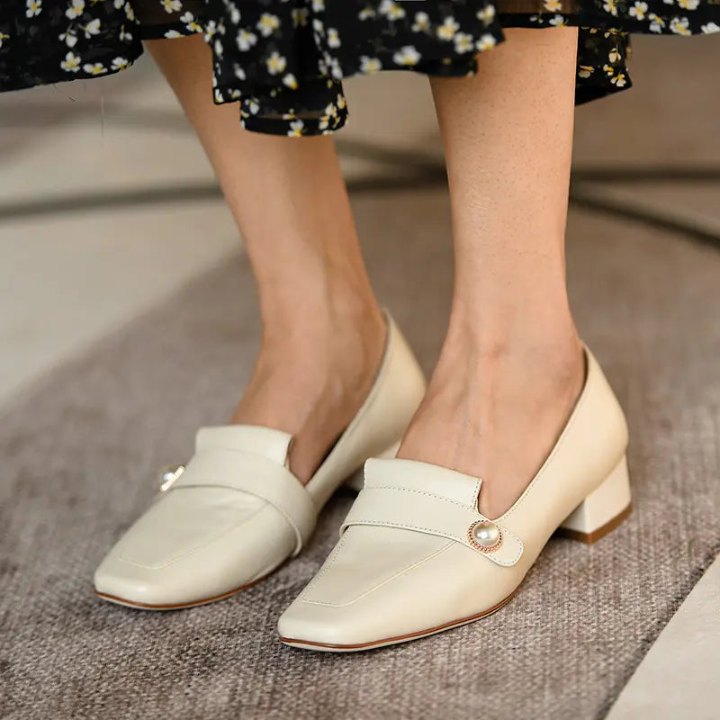 White Flat Slip-On Shoes for Women (Spring/Summer)