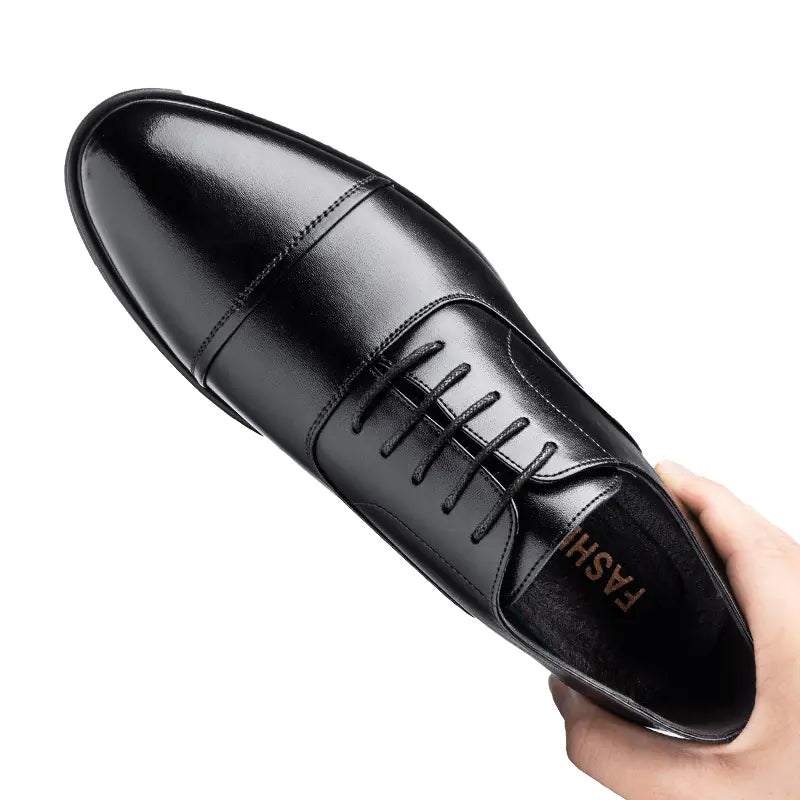 Men's Leather Dress Shoes with Height Increase (UK Style)