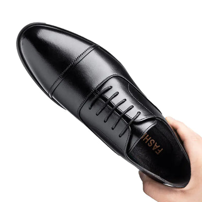 Men's Leather Dress Shoes with Height Increase (UK Style)