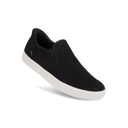 Kizik Venice Comfortable Breathable Stretch Canvas Slip On Sneakers - Easy Slip-Ons | Casual Shoes for Men Women and Elderly | Convenient and Orthopedic Shoes for Everyday - Black Wide M7.5 / W9