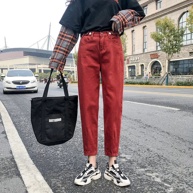 Loose Wide-Leg Cropped Casual Trousers