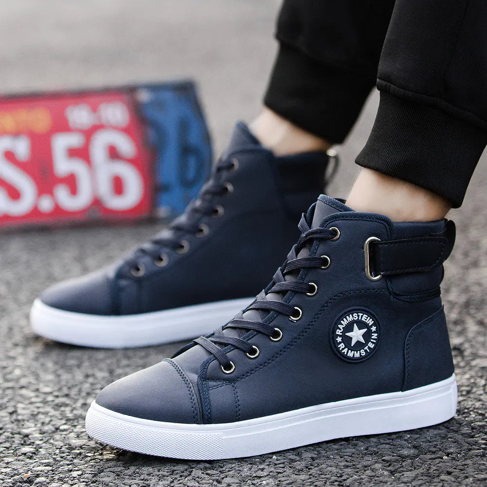 High-Top Sports Style Men's Sneakers - British Casual Shoes