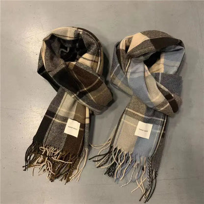Men's Thickened Cashmere Plaid Scarf for Autumn/Winter