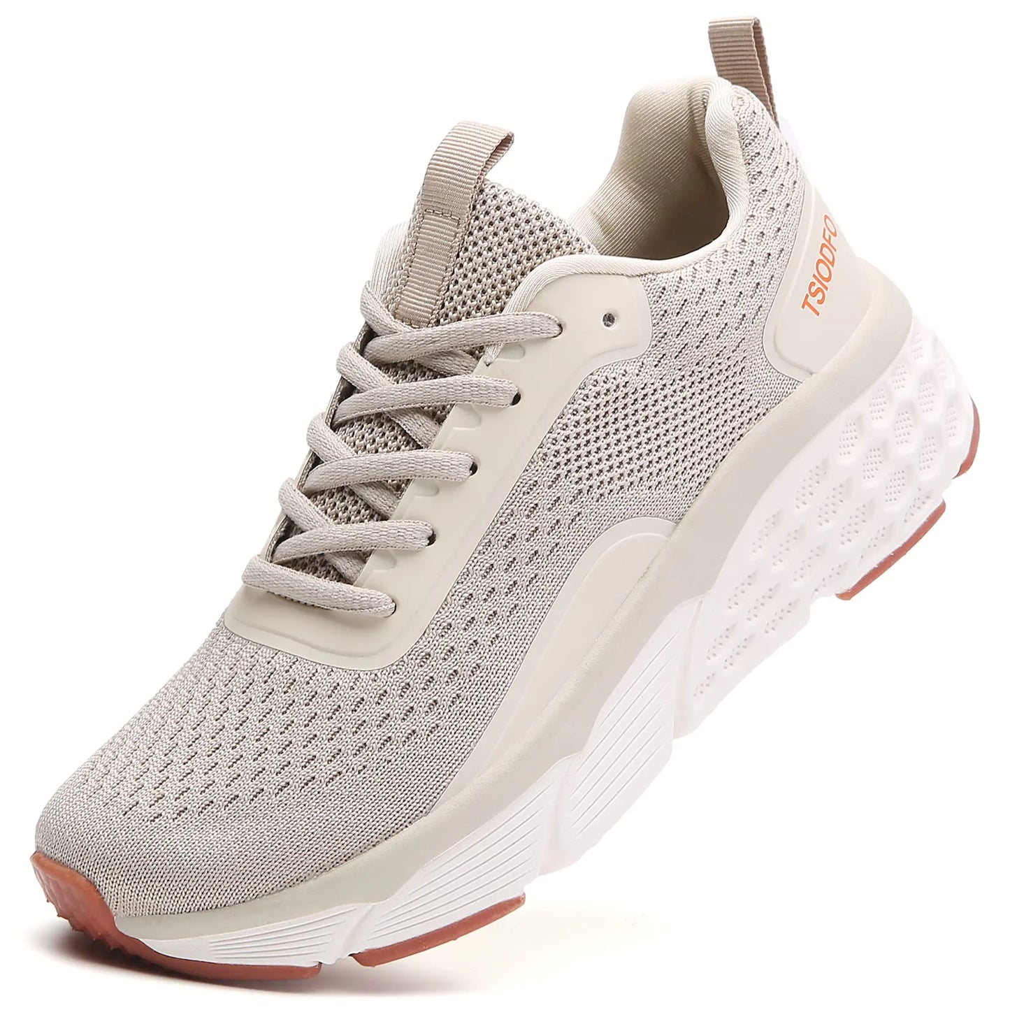 TSIODFO Walking Shoes for Women Sneakers Beige Size 8.5 Comfort Memfory Foam Fashion Casual Running Tennis Shoe Ladies Runner Gym Workout Jogging Sneaker