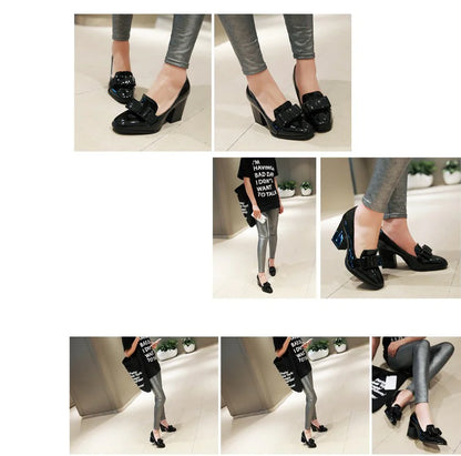 עקבים גבוהים עם קשת ועקבים עבים