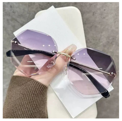 משקפי שמש מצולעים ללא מסגרת