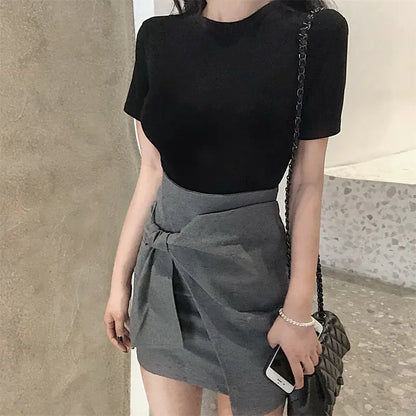 Fashion Women’s Irregular Short Skirt, Bodycon Midi Skirt
