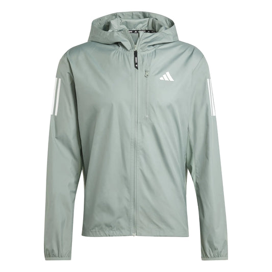 adidas Mens Own The Run Jacket Silver Green