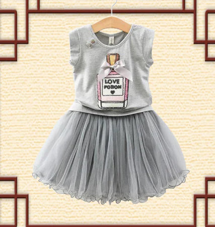 Sequin Bow T-Shirt, Perfume Bottle T-Shirt, Skirt Set