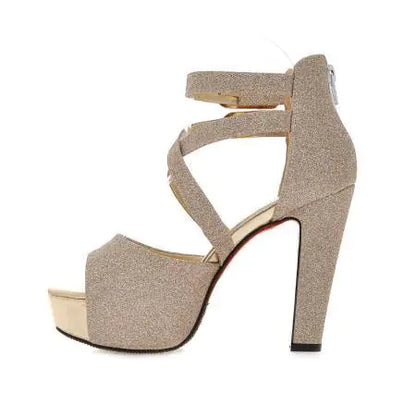 סנדלי עקבים גבוהים פלטפורמה עמידים למים לנשים בקיץ