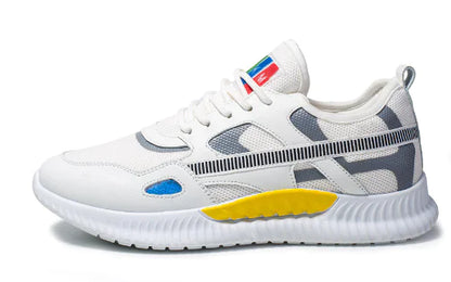 Breathable Casual White Sneakers for Men