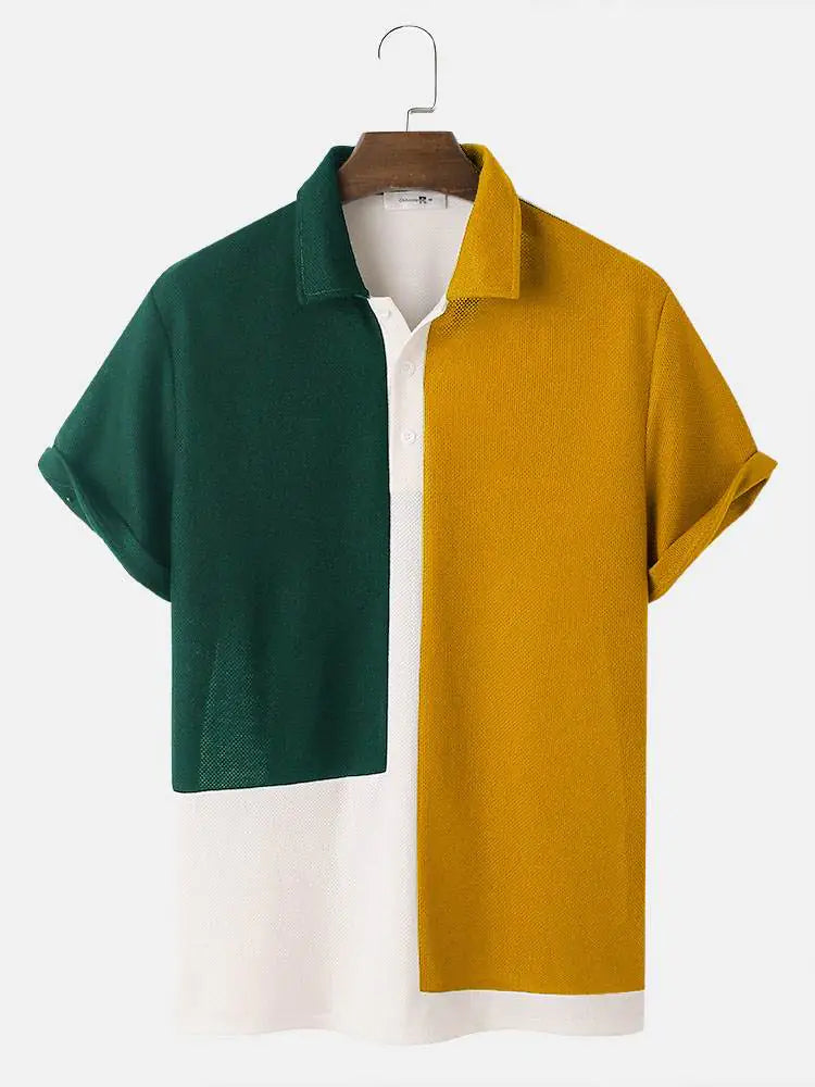 Versatile Casual Men's Shirt in Polyester Spandex