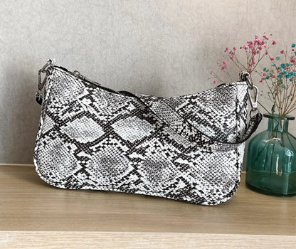 Vintage Snake Print Shoulder Bag for Women, 2020 Design