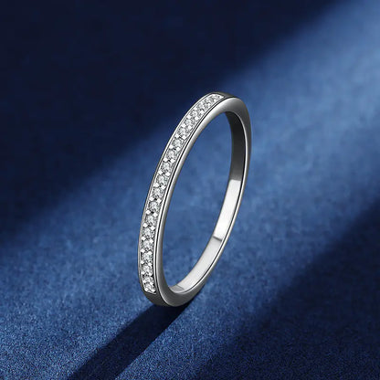 Simple S925 Mosangshi Wedding Rings (Pair)