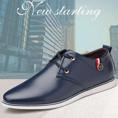 Men's Breathable Leather Shoes with Soft Soles
