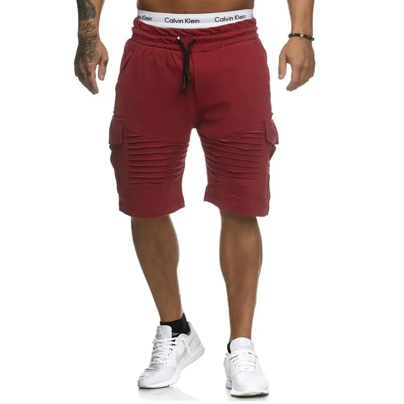 Men's Pleated Lace-Up Shorts