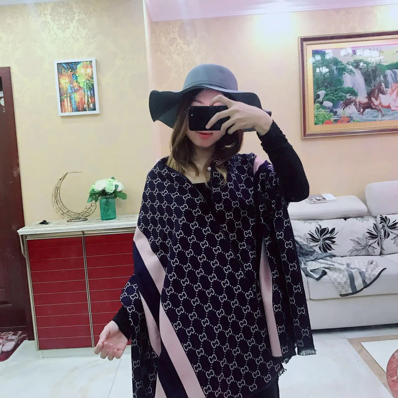 Winter Thickened Double-Sided Scarf for Women